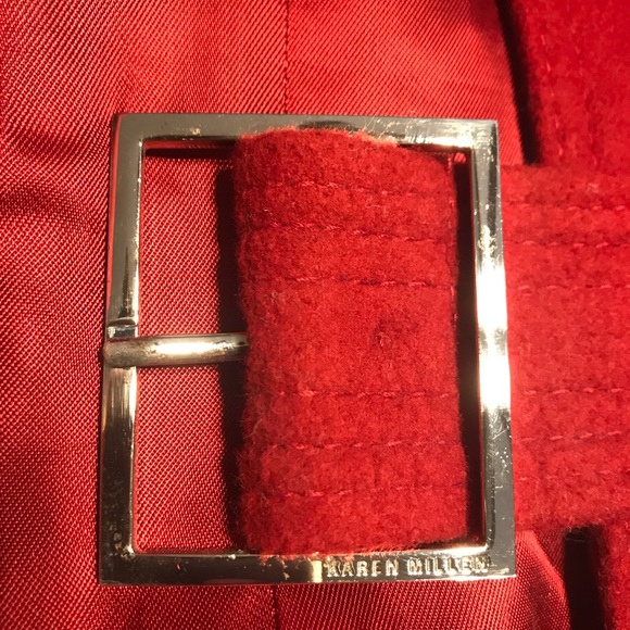 Karen Millen Trench Coat in Red - Picture 6 of 8